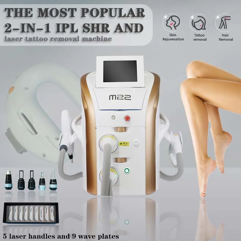 

2022 Hot Sale Free Shipping 2 in1 M22 IPL OPT Laser Hair Removal And Q-Switched Nd Yag Laser Tattoo Removal Beauty Machine