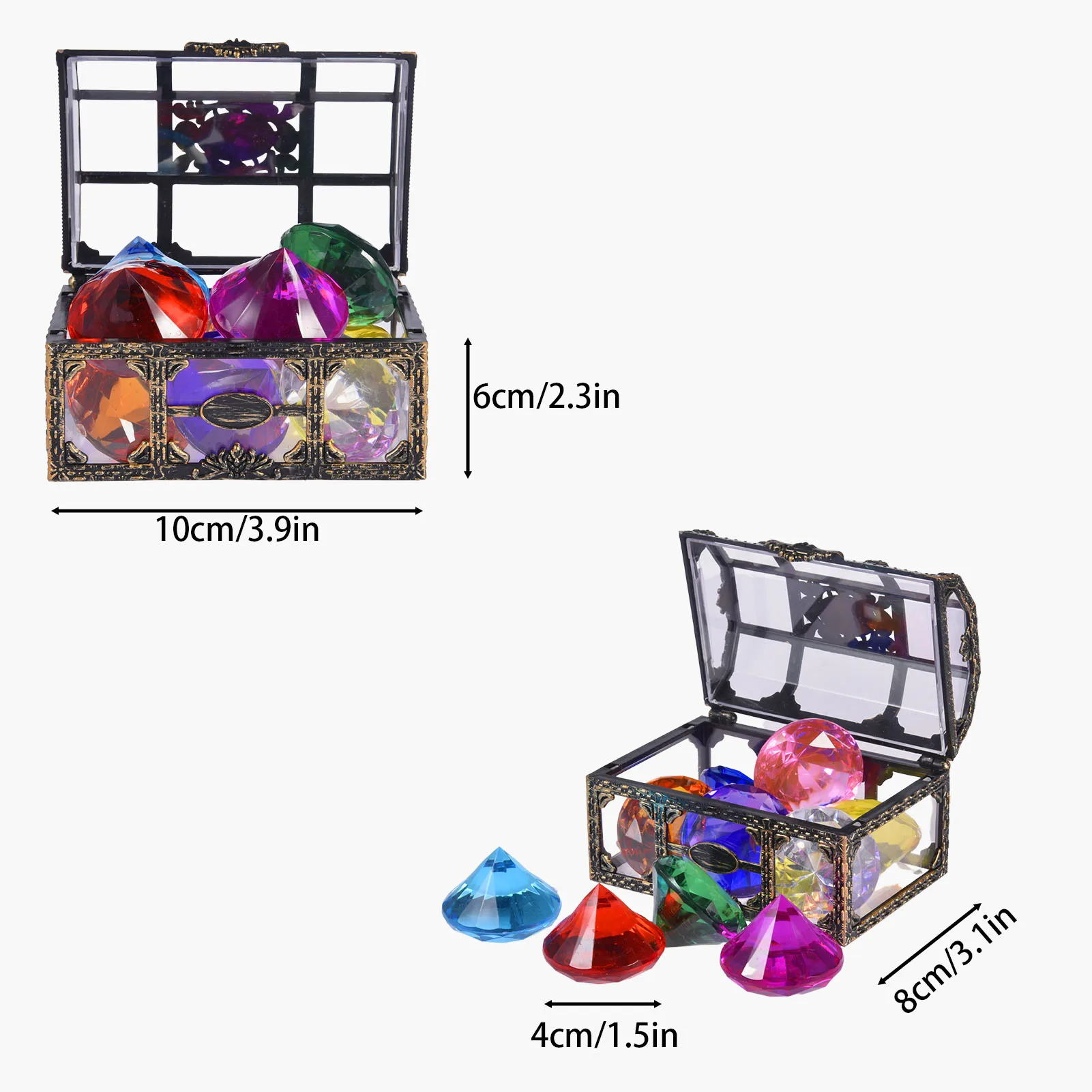 10 шт. игрушечный драгоценный камень для дайвинга набор красочных бриллиантов с