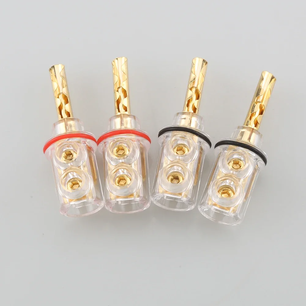 4 шт. Hi-Fi аудио родиевое покрытие позолоченный BFA банан прозрачная крышка