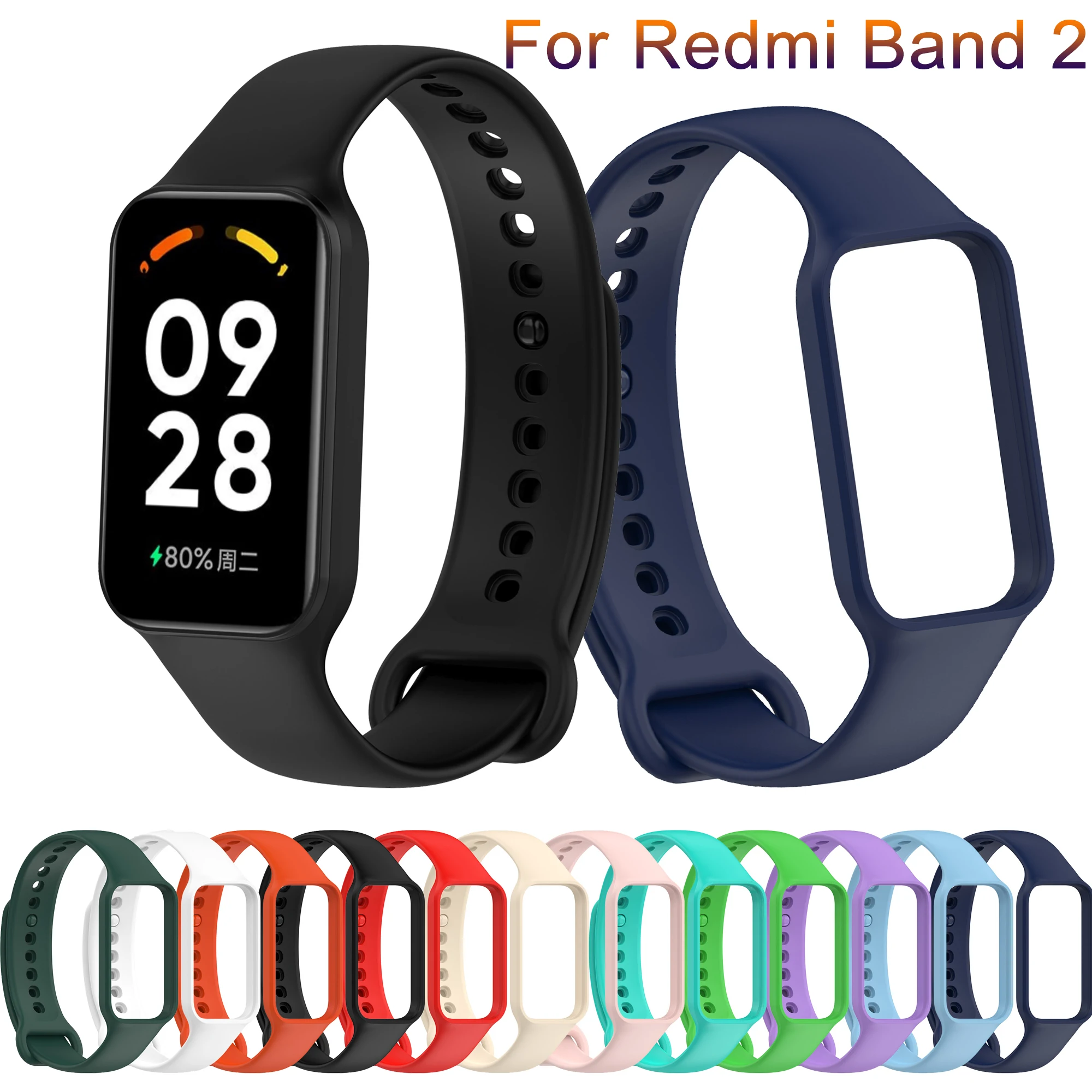 

Silicon Strap For Redmi band 2 Bracelet Sport Watch Wristband Wriststrap For Xiaomi Redmi Band2 Strap Smart Watch Accessories