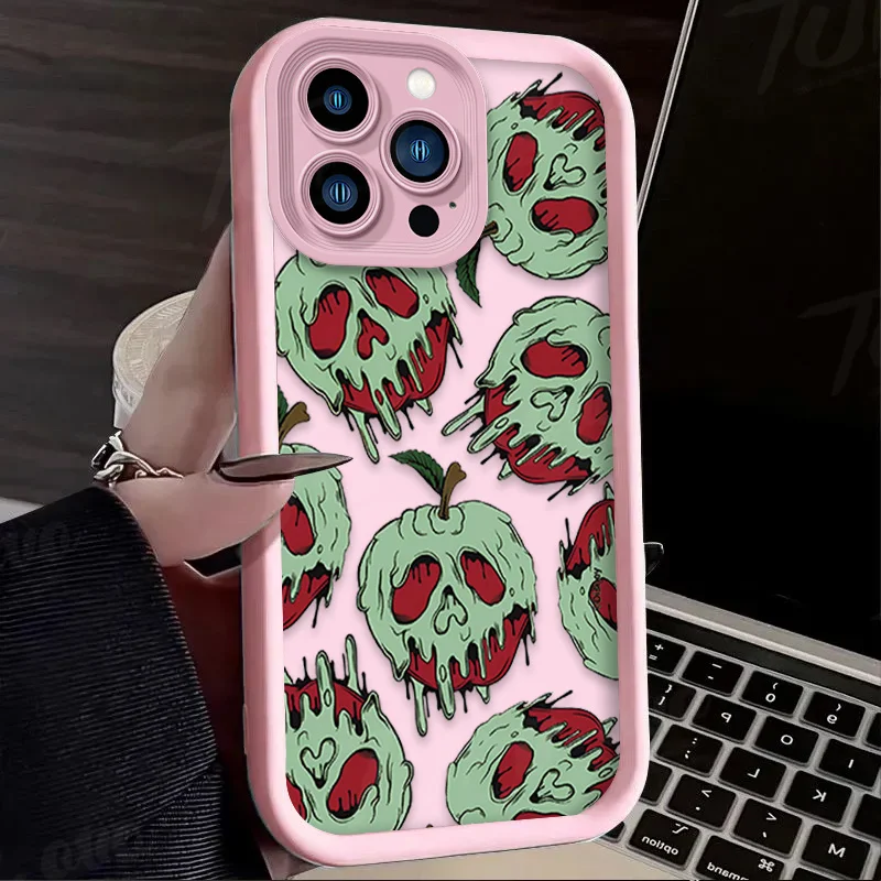 Чехол для телефона iPhone 15 14 13 12 11 Pro Max X XS XR 7 8 Plus SE 2020 снежно-белый ядовитый Apple мягкий