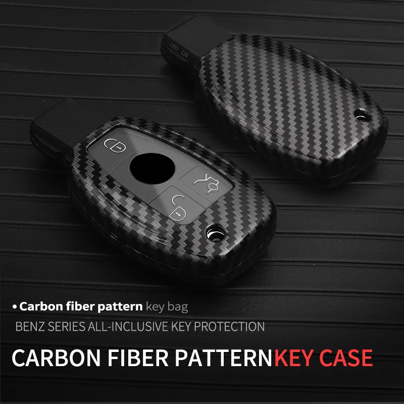 

ABS Fashion New Carbon Fiber TPU Car Key Bag For Mercedes Benz A C E S G Class GLA CLA GLK GLC CLS W204 W463 W176 W251 W205 AMG