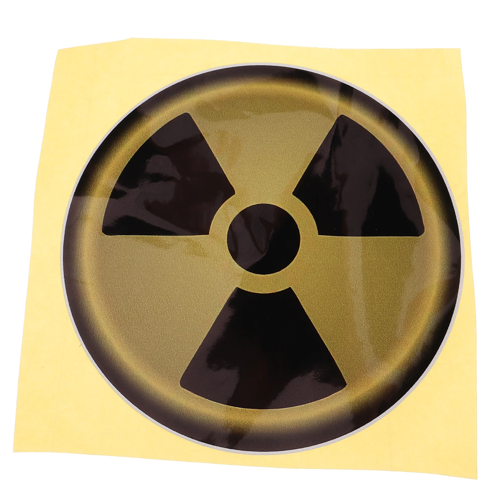 

Round Nuclear Sign Radiation Label Self Adhesive Caution Sticker Reflective Party Decal