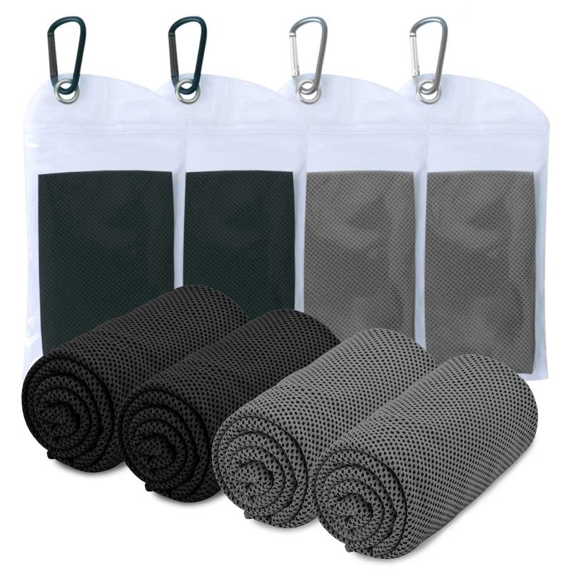 

4Pcs Cooling Towel, Neck Face Chilly Sports Towels Sweat Rag Cooling Neck Wraps