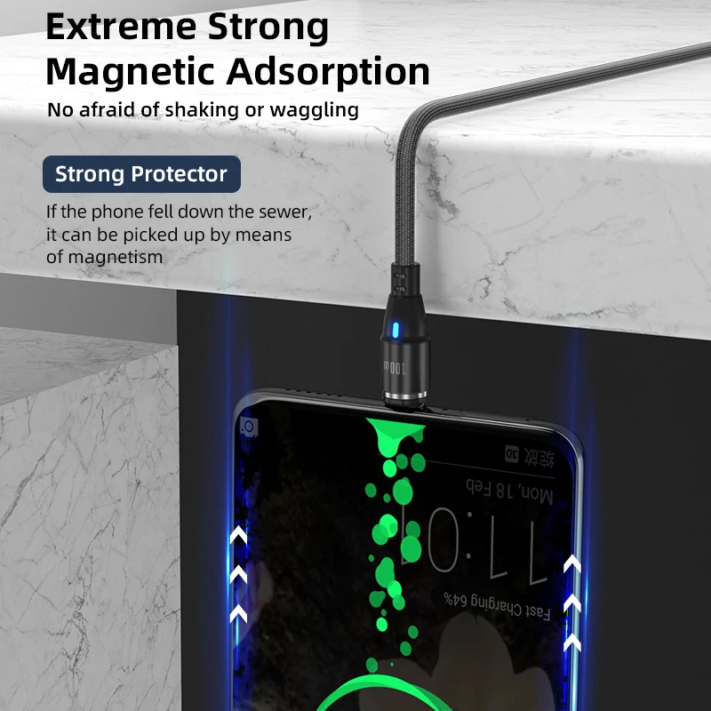 Магнитный кабель Melonboy PD 100 Вт для быстрой зарядки, USB C, микро-передача данных для iPhone 13, iPad, Macbook, Samsung, Xiaomi