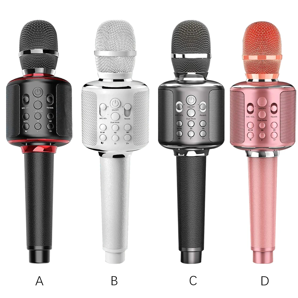 

Microphone Blutooth V5 0 Portable Karaoke Mic Rechargeable Handheld Wireless Microphone Rose Gold