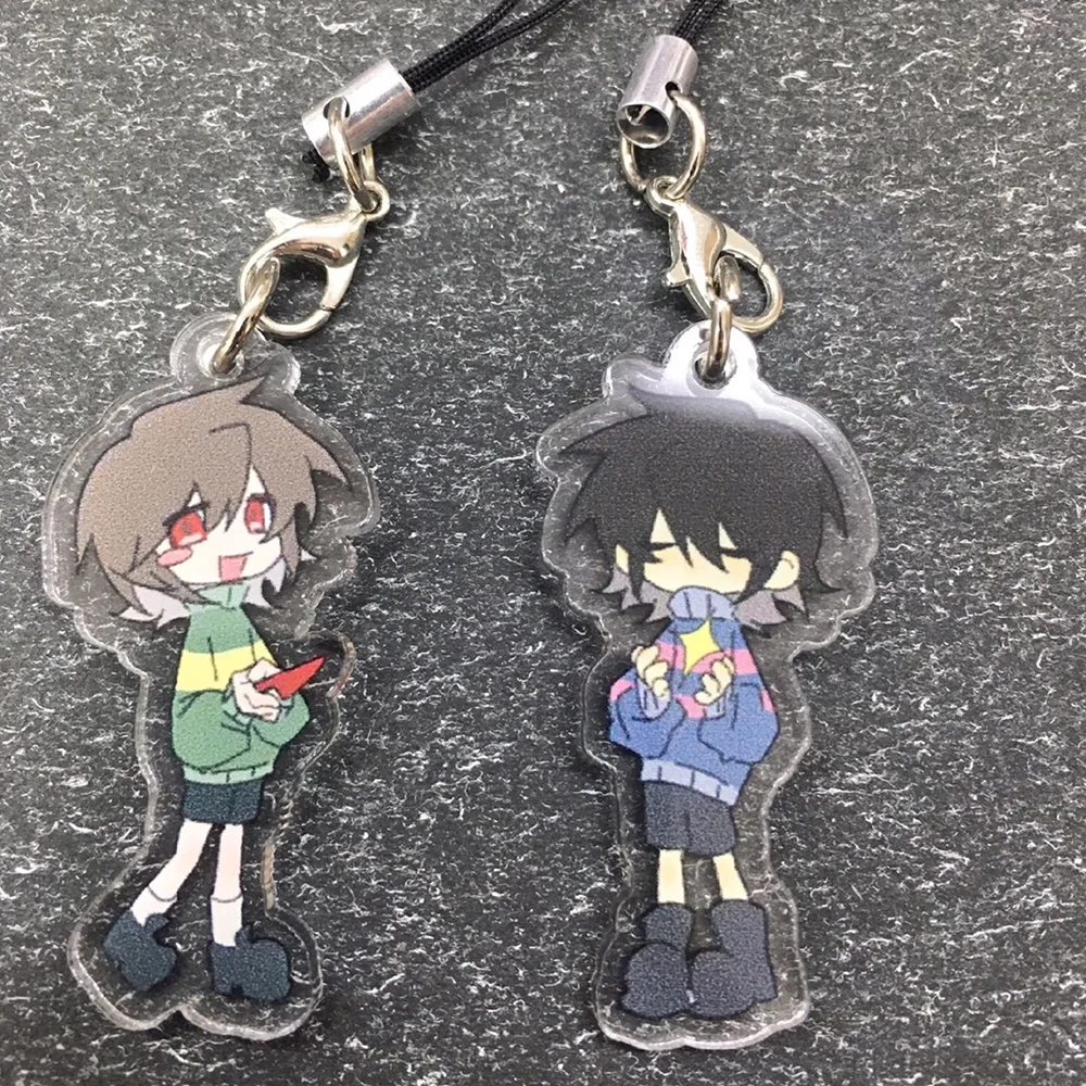 Брелок для косплея Game Undertale Frisk Chara акриловая цепочка телефона веревочный брелок
