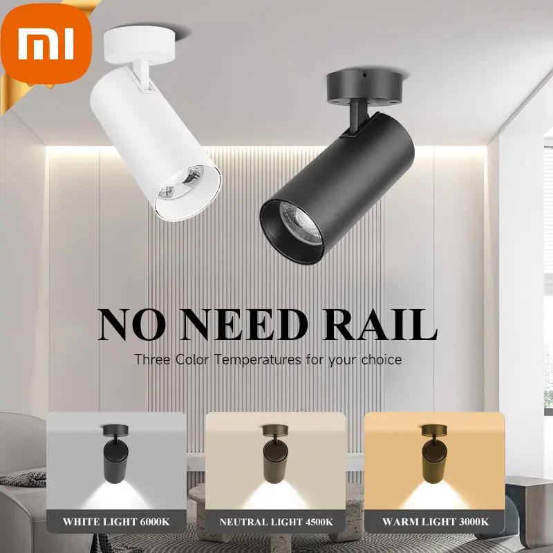 

Светодиодный настенный светильник Xiaomi, прожектор 40 Вт, точечный светильник, потолочные точечные светильники, трековое светодиодное освещение для комнаты, магазина одежды, кухни