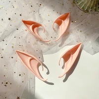 1 set artificial elf ears halloween party decorations simulation soft ears halloween dressing up props fake ears cosplay decors