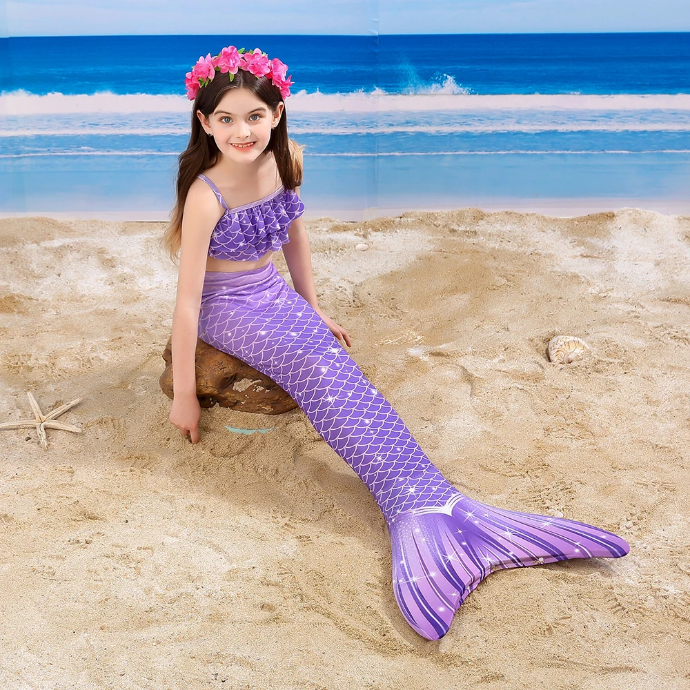 Новинка 2022 детский купальный костюм для девочек с хвостом русалки