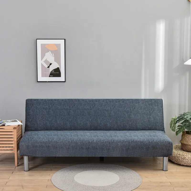 

Armless Futon Slipcover Stretch Folding Sofa Bed Cover with Elastic Bottom Fitted Couch Cover Furniture Protector for Pets, Kids