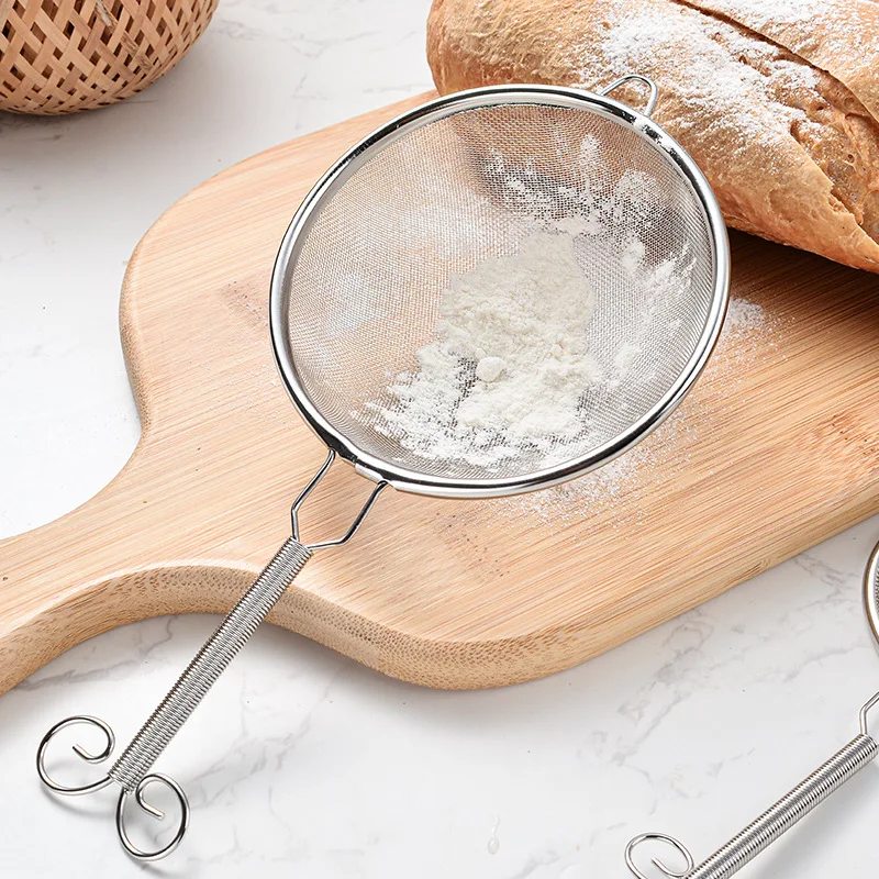 

Stainless Steel Fine Mesh Flour Sieve Tea Strainer Food Colander Small Skimmer Spoons Cooking Accessories New Kitchen Gadget