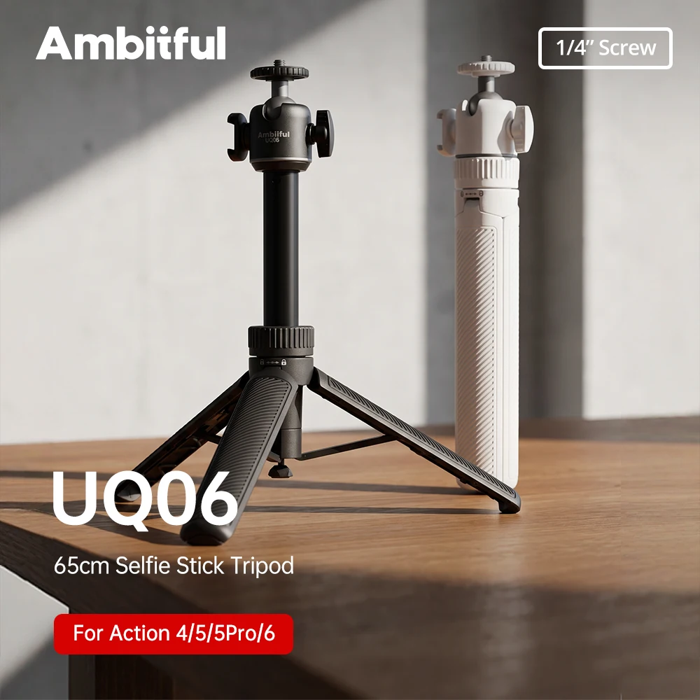Фото Штатив-монопод Ambitful UQ06 с быстрым креплением для DJI Pocket 4P/4/3, Action 6/5 Pro/4, YingShi Ace Pro 2, Mini Mounts для телефонов №1