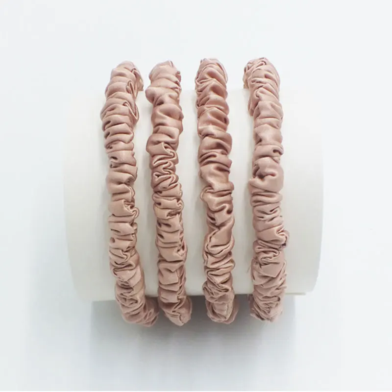 

Pure Silk Skinnies Scrunchie Hair Bow Ties Ropes Bands Scrunchy Elastics Ponytail Holders for Women Girls Hair Accessories