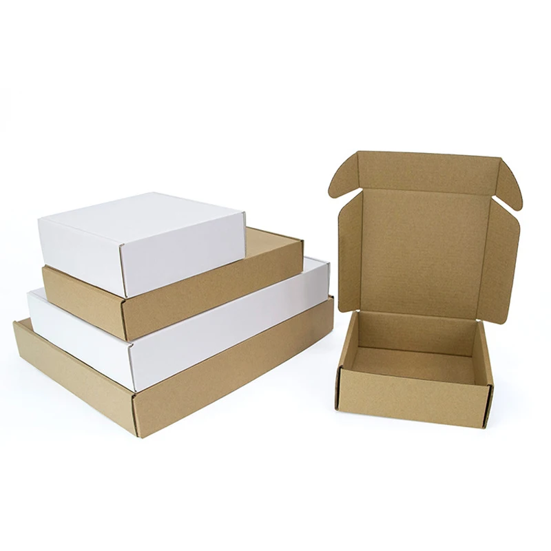10pcs Kraft Paper Gift Boxes For Wedding Birthday Baptism Party Clothes Gifts Product Packaging Box For Business Carton Box