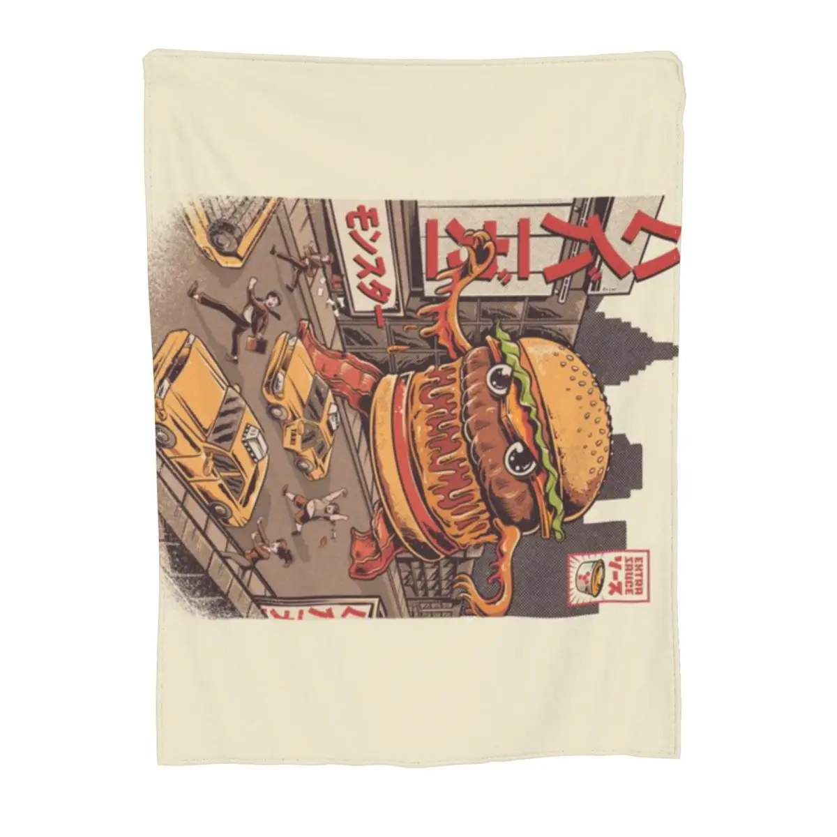 Ультрамягкое Флисовое одеяло BurgerZilla An