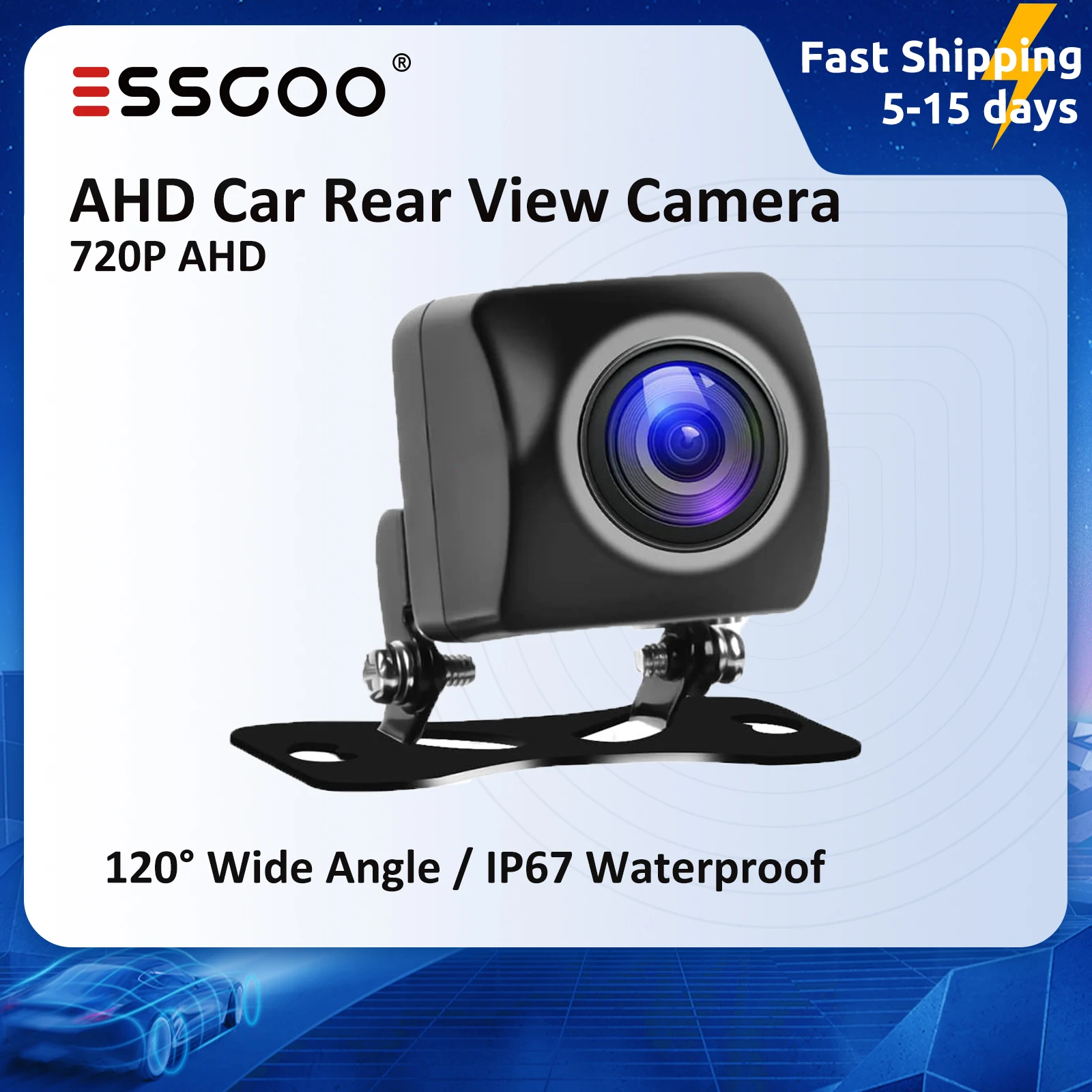 

ESSGOO 720P AHD камера заднего вида камера заднего вида для автомобильного радио автомобильные аксессуары монитор парковки заднего вида кабель 6 м