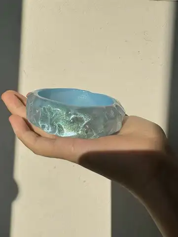 HUANQI синие браслеты-манжеты из акрила