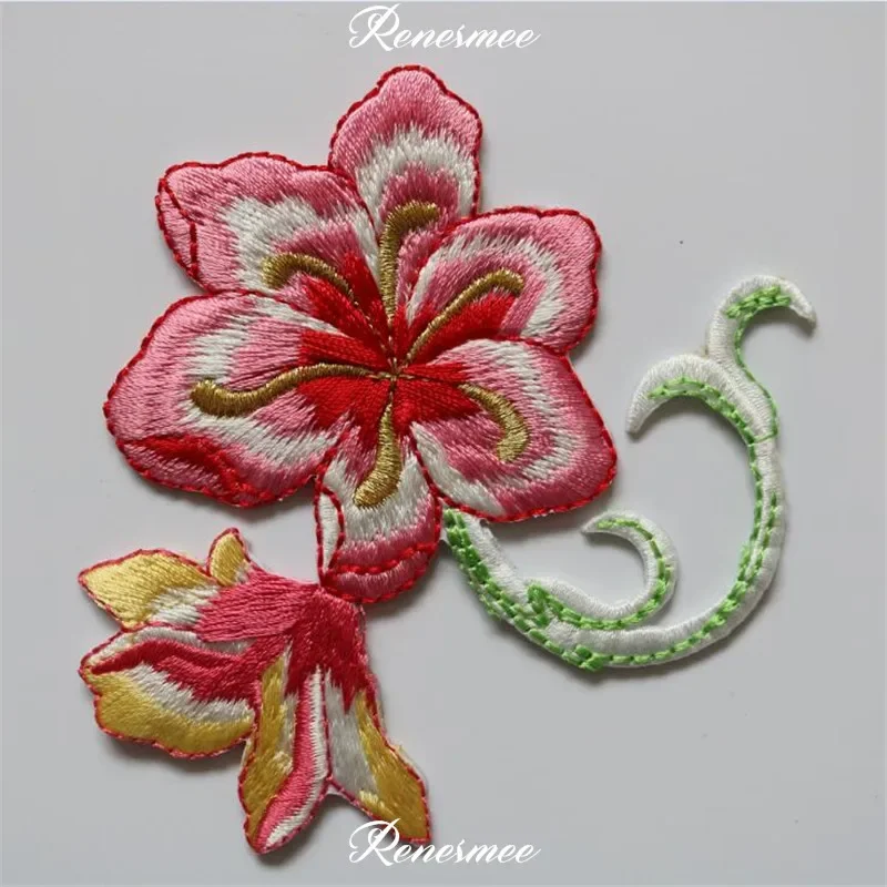 3 шт. Цветочная аппликация для одежды вышивка нашивка ткань наклейка на утюжок