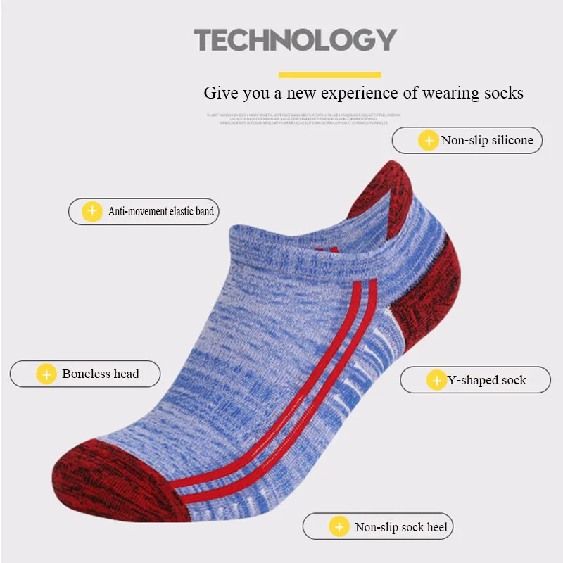 6 Pairs Professional Running Socks Women Outdoor Sport Breathable Thicken Cushion Fitness Hiking Low Cut Short Ankle Sock