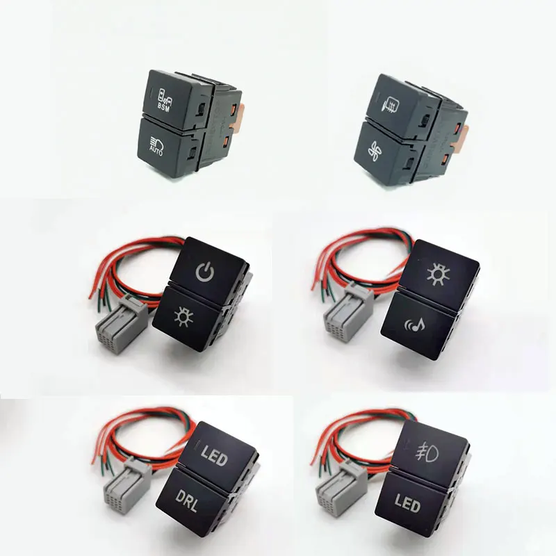 

For Honda Civic 2017 2018 2019 Fog Light Daytime Running Lights Button Switch LED Music BSM Headlight DRL Power Switch Button