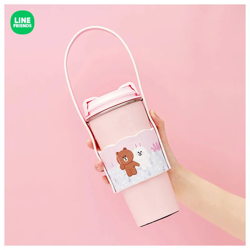 

Line Friends Brown Cony Stainless Steel Thermos Cup Kawaii Cartoon Portable 630ml Large Capacity Water Cup Girl Birthday Gift