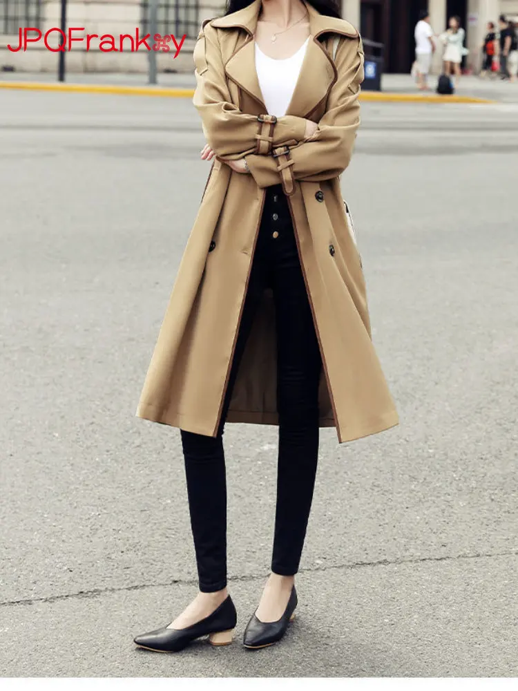 High-end Windbreaker Women's 2023 New Spring and Autumn British Style Long Style Fashion Temperament Coat Trend Trench Coat images - 6