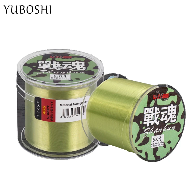 

YUBOSHI Новинка 500 м японская Высококачественная нейлоновая нить 0,105 мм-0,500 мм износостойкая однонитевая рыболовная леска