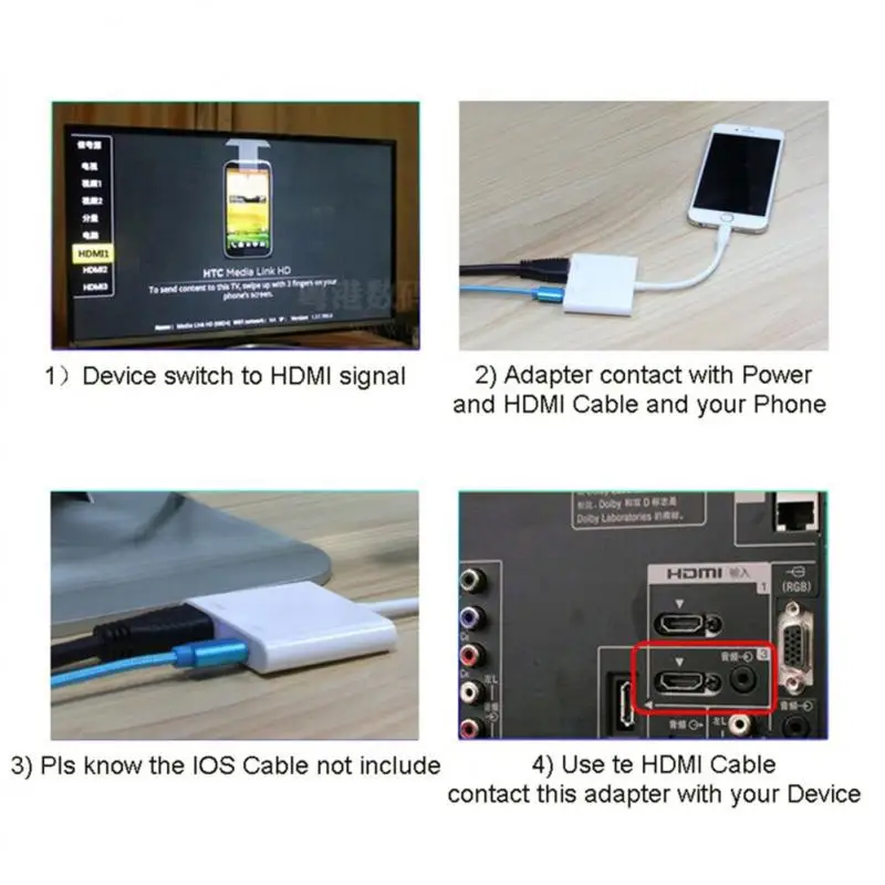 Разветвитель-конвертер с Lightning на HDMI 2 порта 1080P |