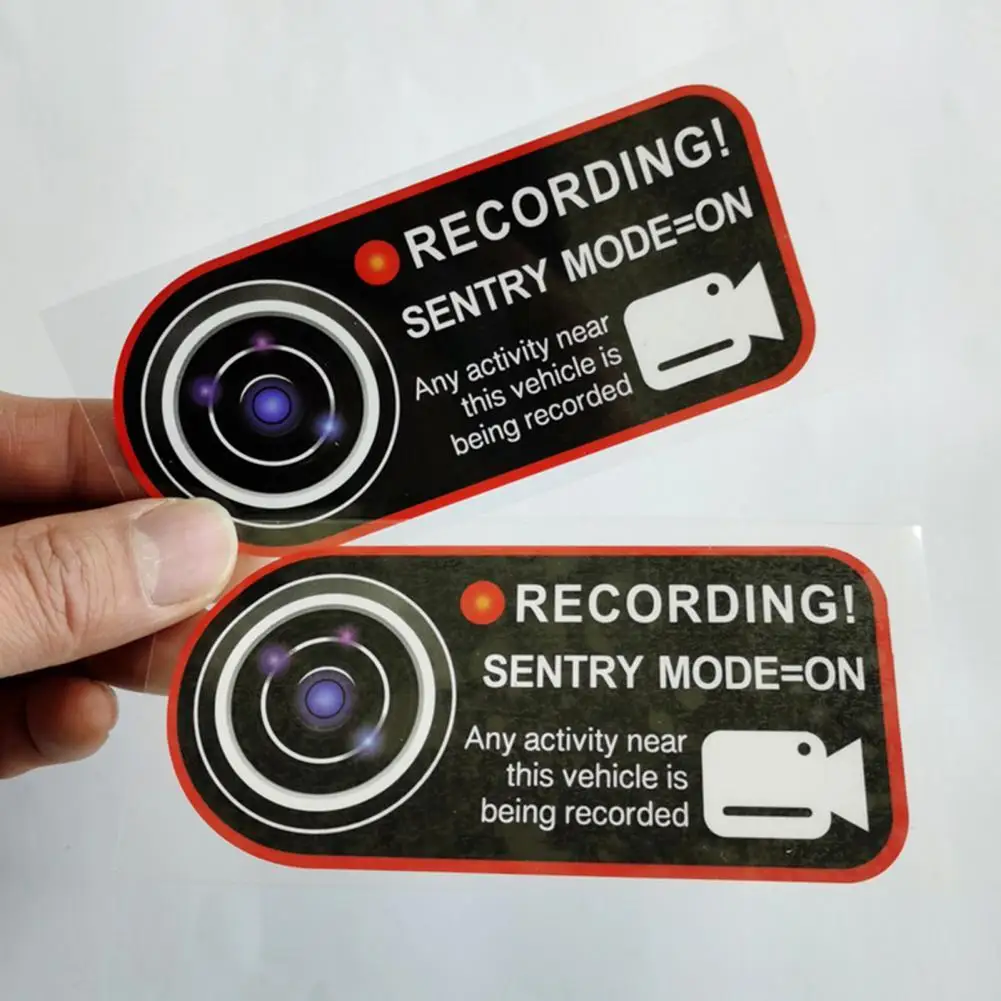 

2Pcs Warning Car Sticker Decorative Attractive No Traces 3 Model Y/S/X Motorcycle Decal Car Decoration