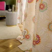 American Pastoral Shading Cotton and Linen Living Room Stitching Curtains for Living Dining Room Bedroom (1)