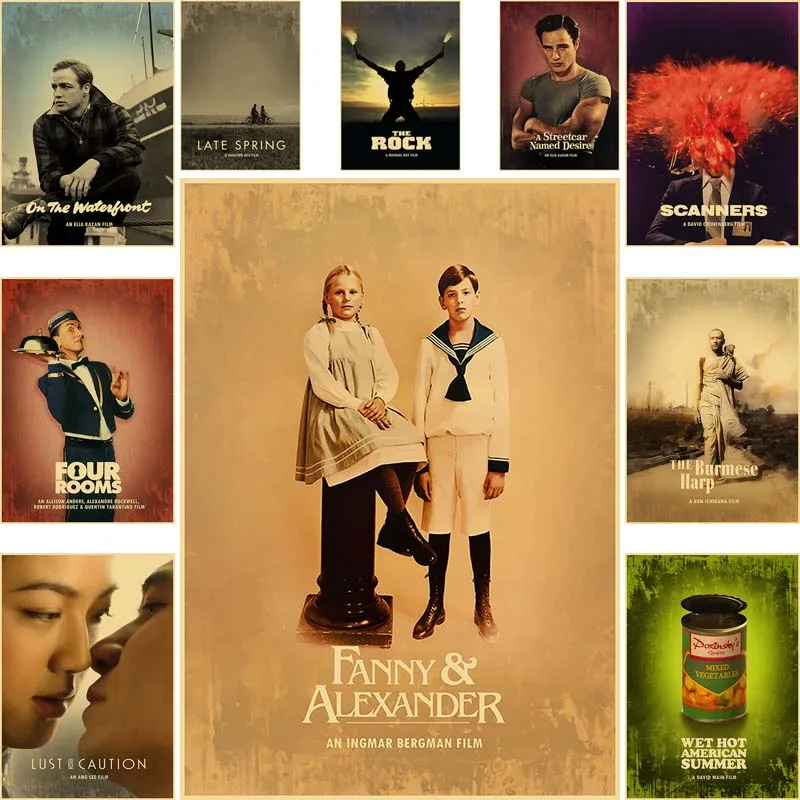 

Vintage Minimalist Movie Posters and Prints Kraft Paper Art Painting DIY Room Decor Bar Cafe Decorative Pictures Wall Stickers
