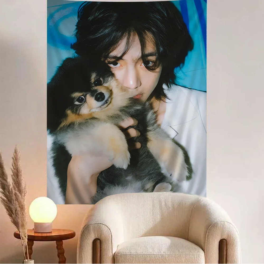 Певица кпоп Ким Тай Хюн в аниме гобелен Лэй искусство научная фантастика комната