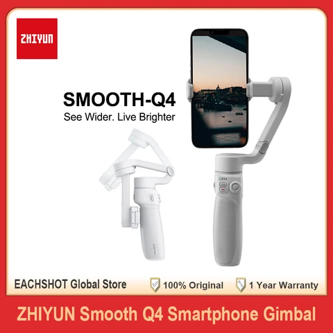 Zhiyun Smooth Q4 3-осевой портативный стабилизатор для смартфона для Android Samsung Galaxy Huawei Xiaomi iPhone 15 14 13 Pro 12