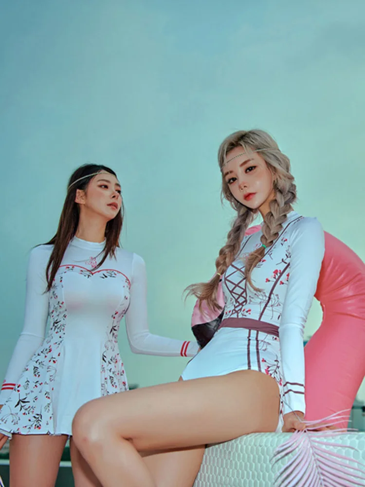 Женский спортивный купальник в Корейском стиле слитное боди с подкладкой