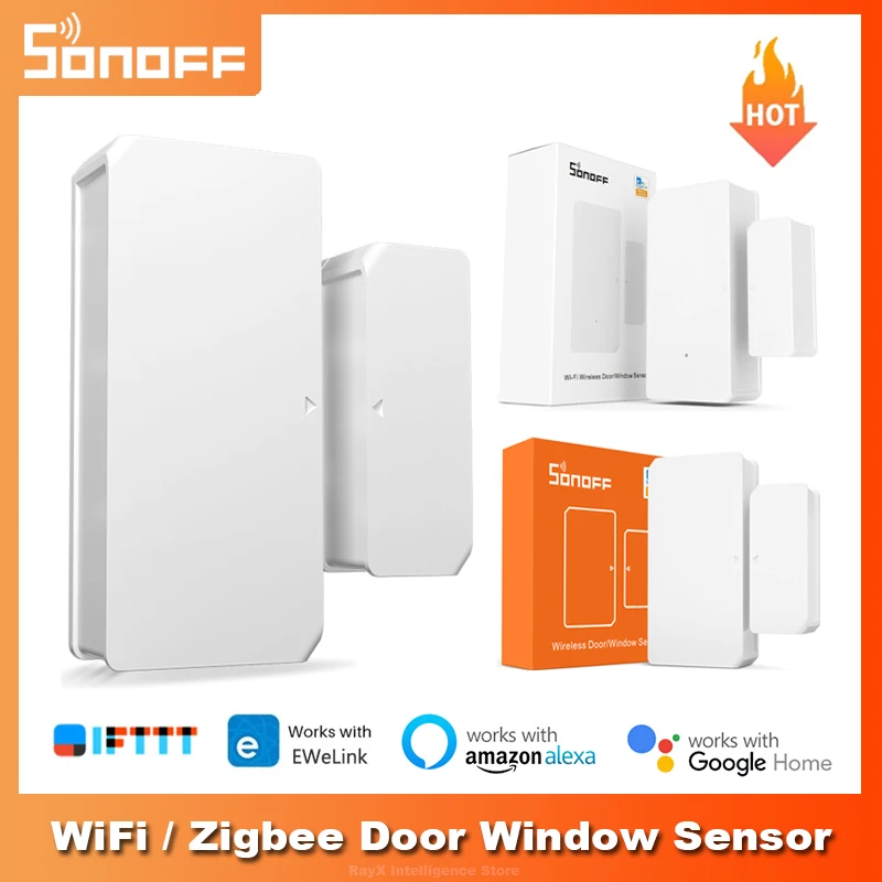 SONOFF SNZB-04 DW2 WiFi/Zigbee Window Door Sensor Door Open/Closed Detectors EWeLink App Notification Smart Home Security Alarm