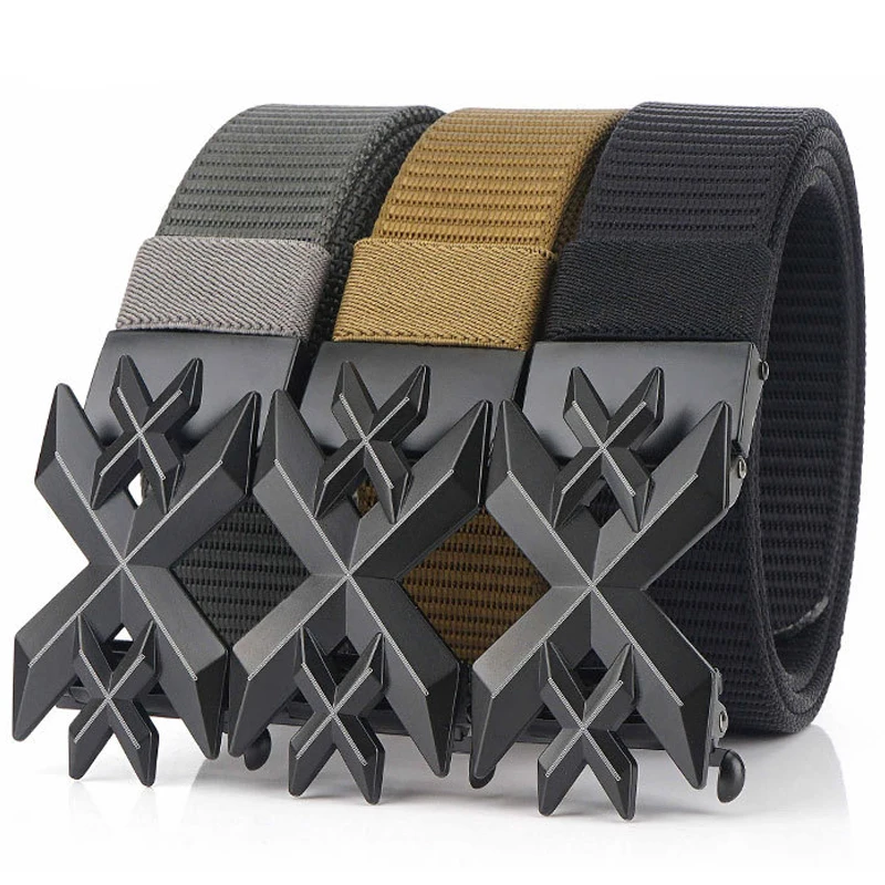 

Ремень мужской тактический, Модный повседневный Универсальный деловой пояс с автоматической пряжкой из металлического сплава, в стиле мил...