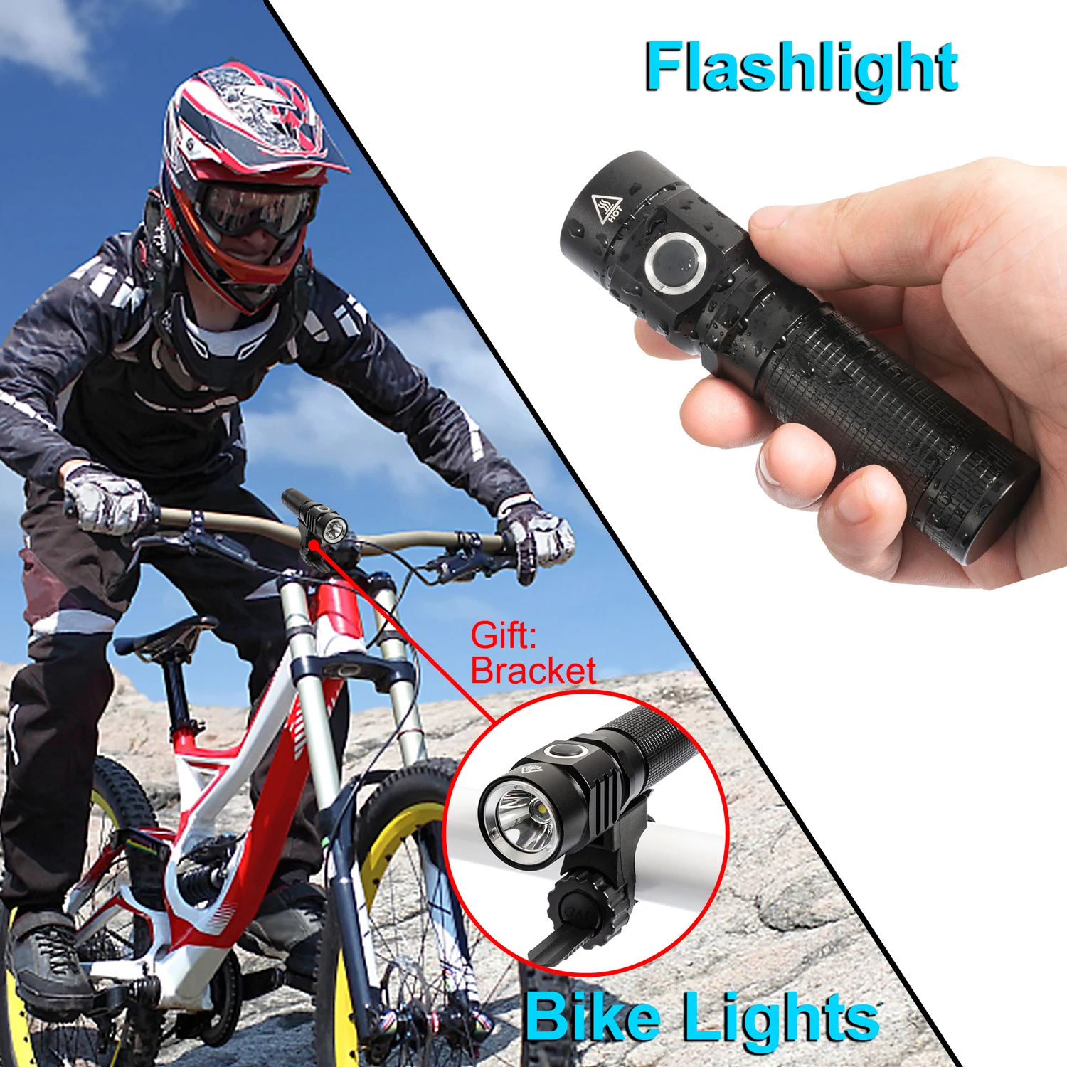 Самый мощный светодиодный фонарик 800 лм с зарядкой от USB использует 18650 батарей