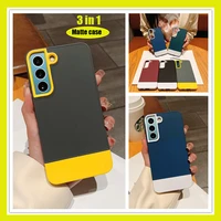 premium 3 in 1 shockproof matte phone case for xiaomi mi poco x3 gt m3 m2 c31 m4 redmi note 11 10 9 8 mi 11t pro soft back cover