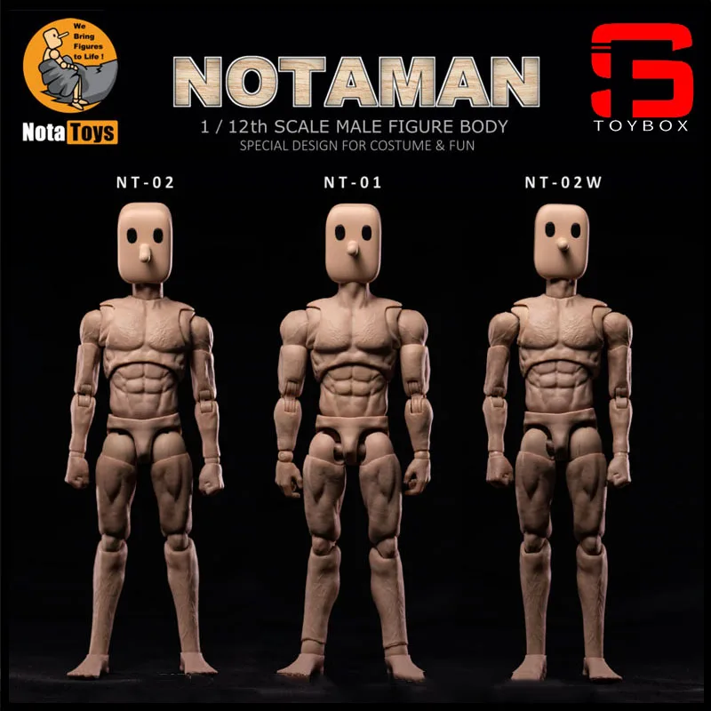 

Notaman 1/12 NT-01 NT-02 NT-02W, Мужская экшн-фигурка с квадратной головкой, кукла с шарнирным телом, 6 дюймов, мужской солдат, гибкая модель тела, игрушка