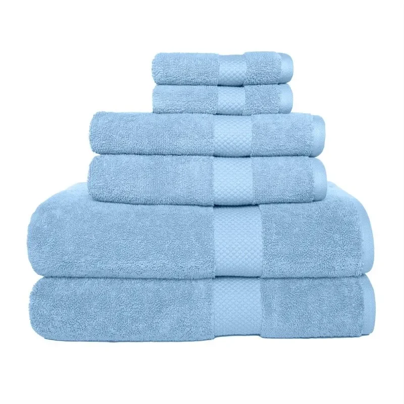 

Belmond 6 Piece Cotton Bath Towel Collection, Sky Blue Fast Shipping
