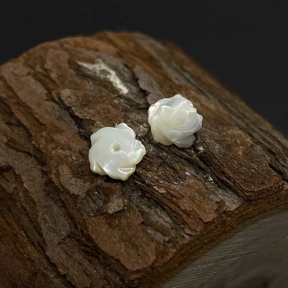 Бусины из натуральной пресноводной ракушки в форме розы Перламутровые сделай