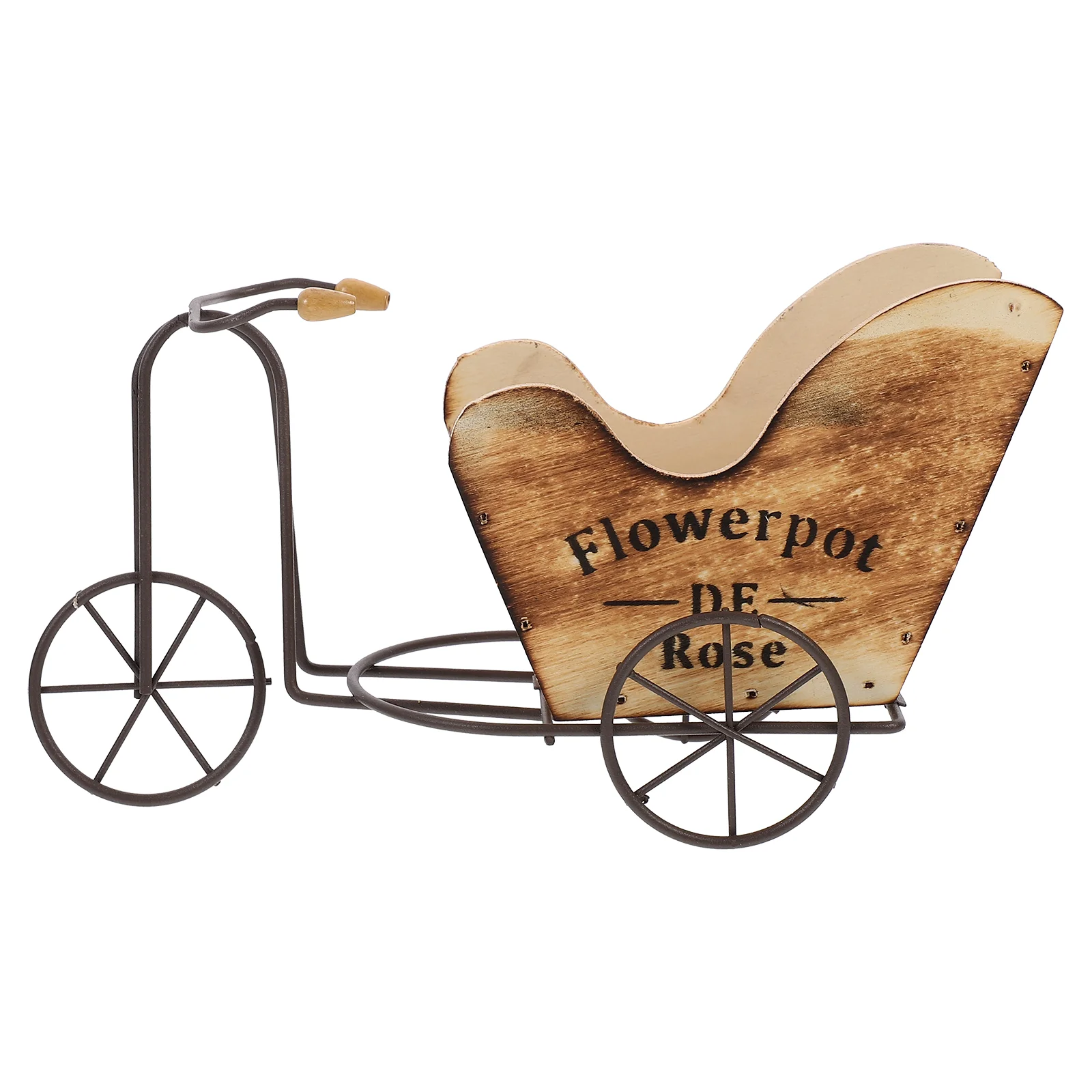 

Metal Stand Wooden Planter Vintage Flower Pot Rustic Flower Pot Garden Cart Stand Bike Stand