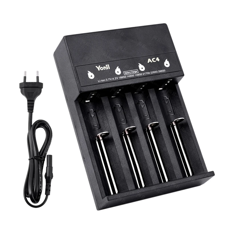 

Yonii AC4 LCD Battery Charger For 18650 26650 21700 Lithium Li Ion Nimh