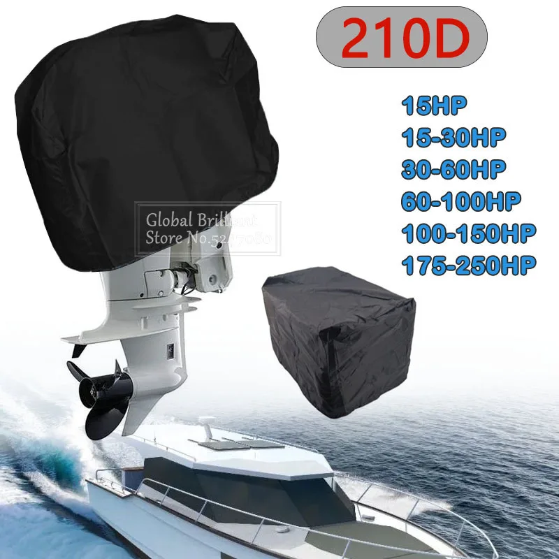 

Подвесной моторный чехол для лодки Black 210D Oxford, водонепроницаемый ударопрочный протектор для подвесного двигателя 15-250 л.с., с защитой от царапин