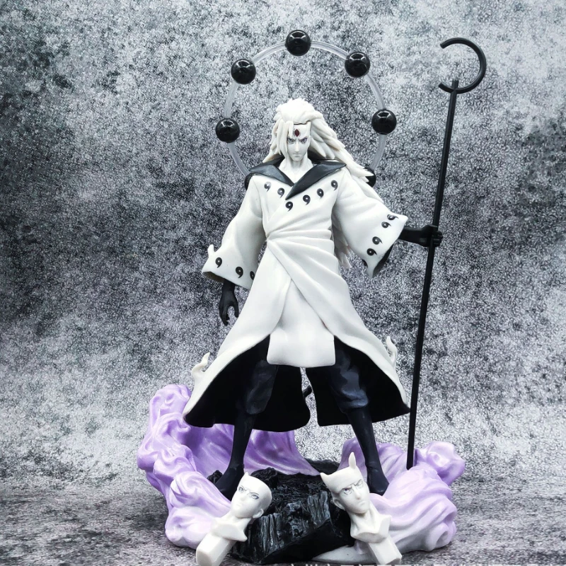 

28cm Anime Naruto Action Figure Uchiha Madara Obito Figurine 3 Heads PVC Statue Collectible Model Ornaments Children Toys Gifts