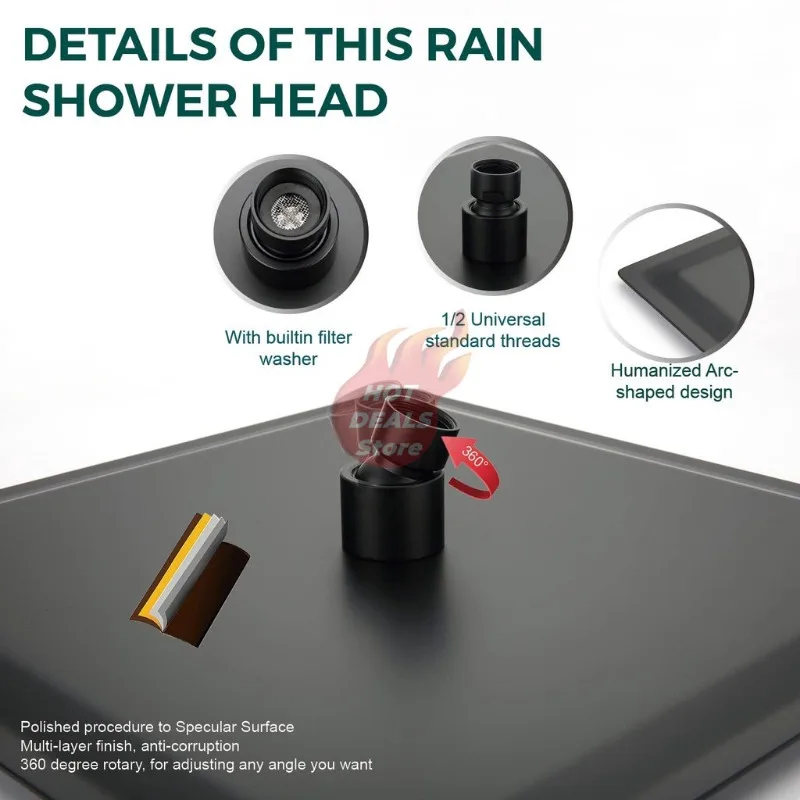 Новая матовая Черная Нержавеющая Сталь 6/8/10/12 дюймов круглая квадратная