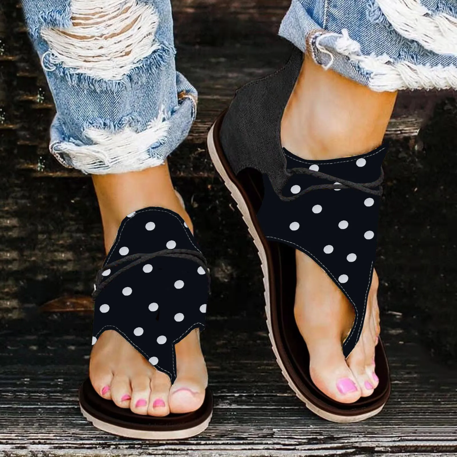 Женские сандалии Повседневные Удобные с открытым носком шлепанцы на плоской