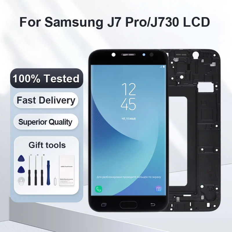 

1Pcs OLED 5.5 Inch J7 Pro J730F Screen For Samsung Galaxy J730 LCD J7 2017 Display With Touch Digitizer Assembly Free Shipping
