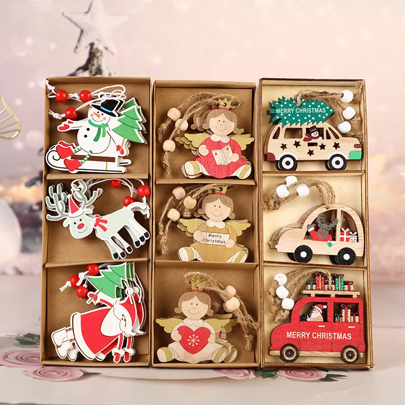 

Christmas Decoration 2023 For Home Ornaments Tree Novelty On Cartoon Santa Elk Pendant Snow Wooden Creative DIY Character Window